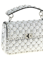 Valentino Garavani Silver Lamb Leather Shoulder Bag