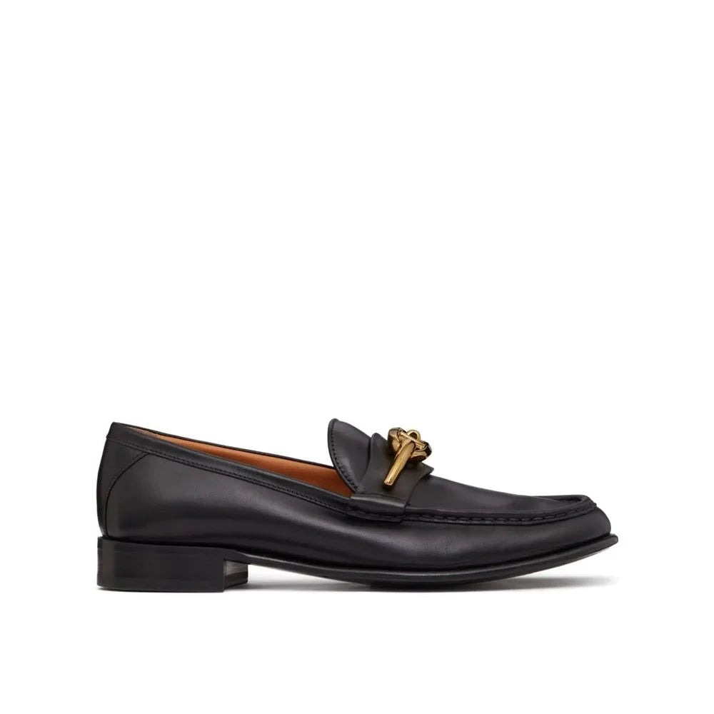 Valentino Garavani V-Logo Moon Leather Loafers - EU39/US9 - Flats
