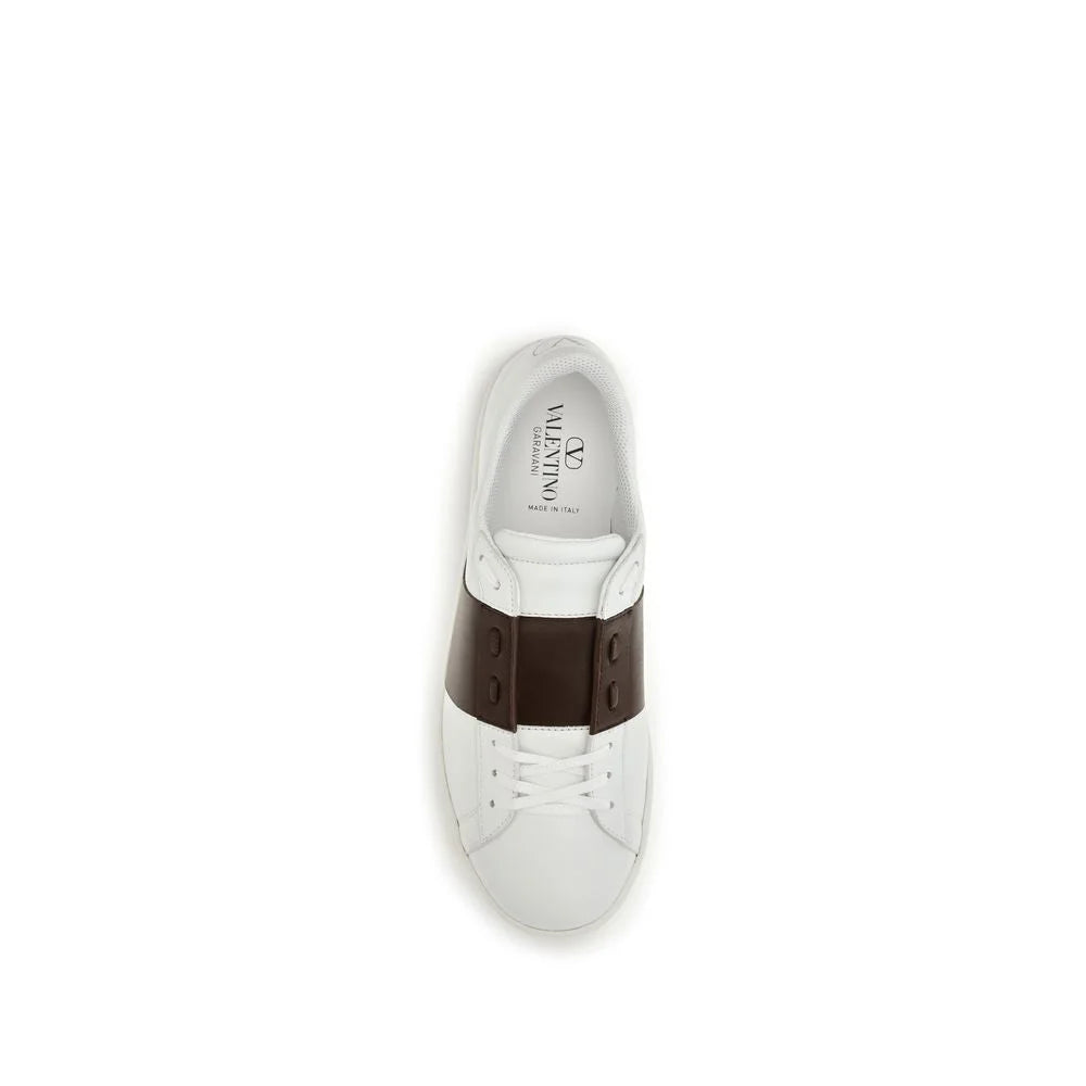Valentino Garavani White Calf Leather Bos Taurus Low Top Sneakers