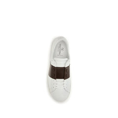 Valentino Garavani White Calf Leather Bos Taurus Low Top Sneakers