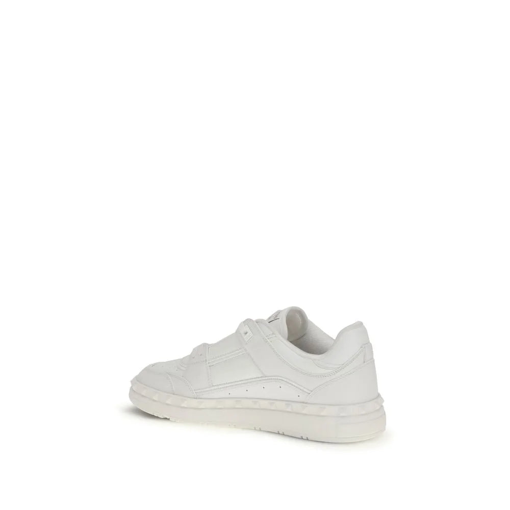 Valentino Garavani White Calf Leather Bos Taurus Low Top Sneakers
