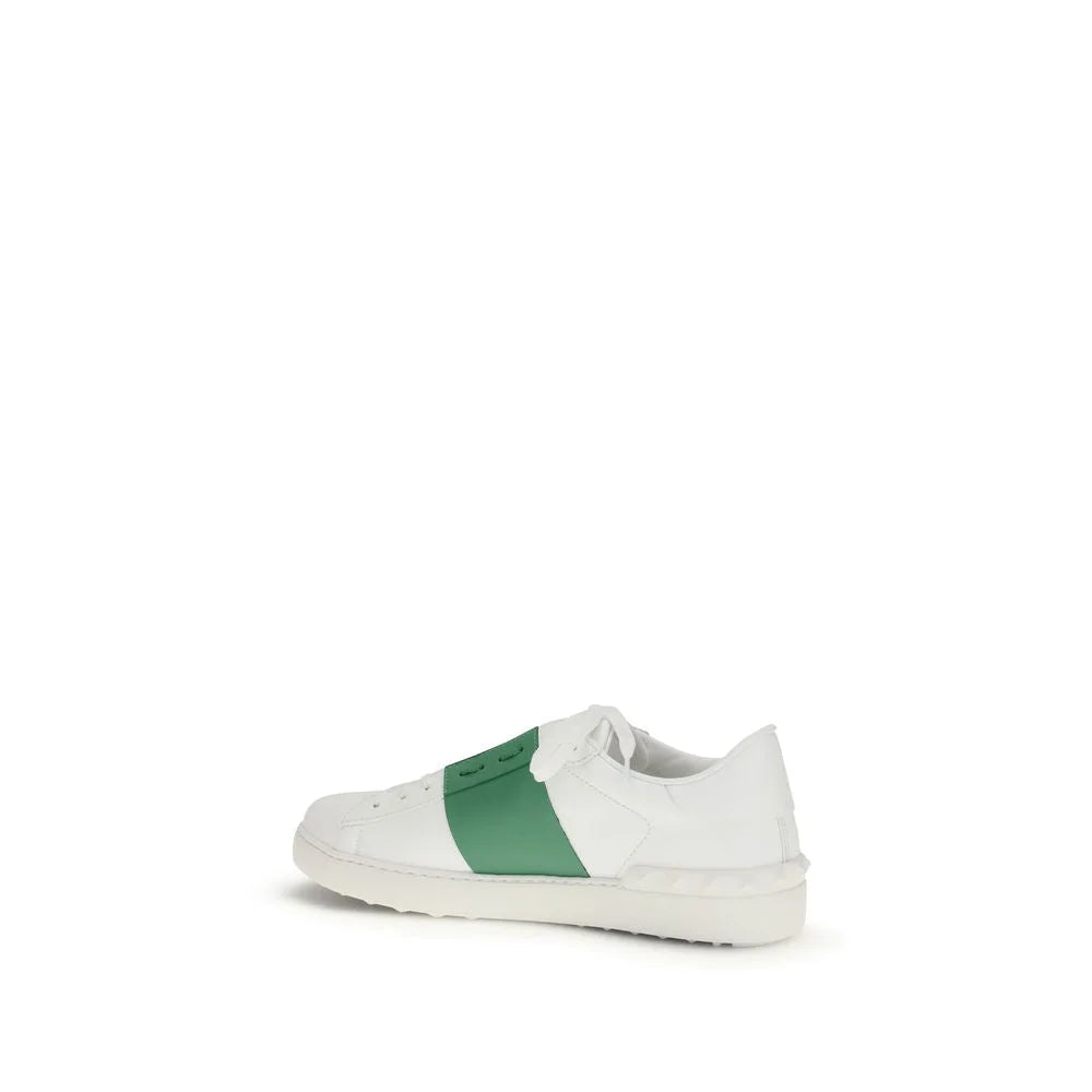 Valentino Garavani White Calf Leather Bos Taurus Low Top Sneakers