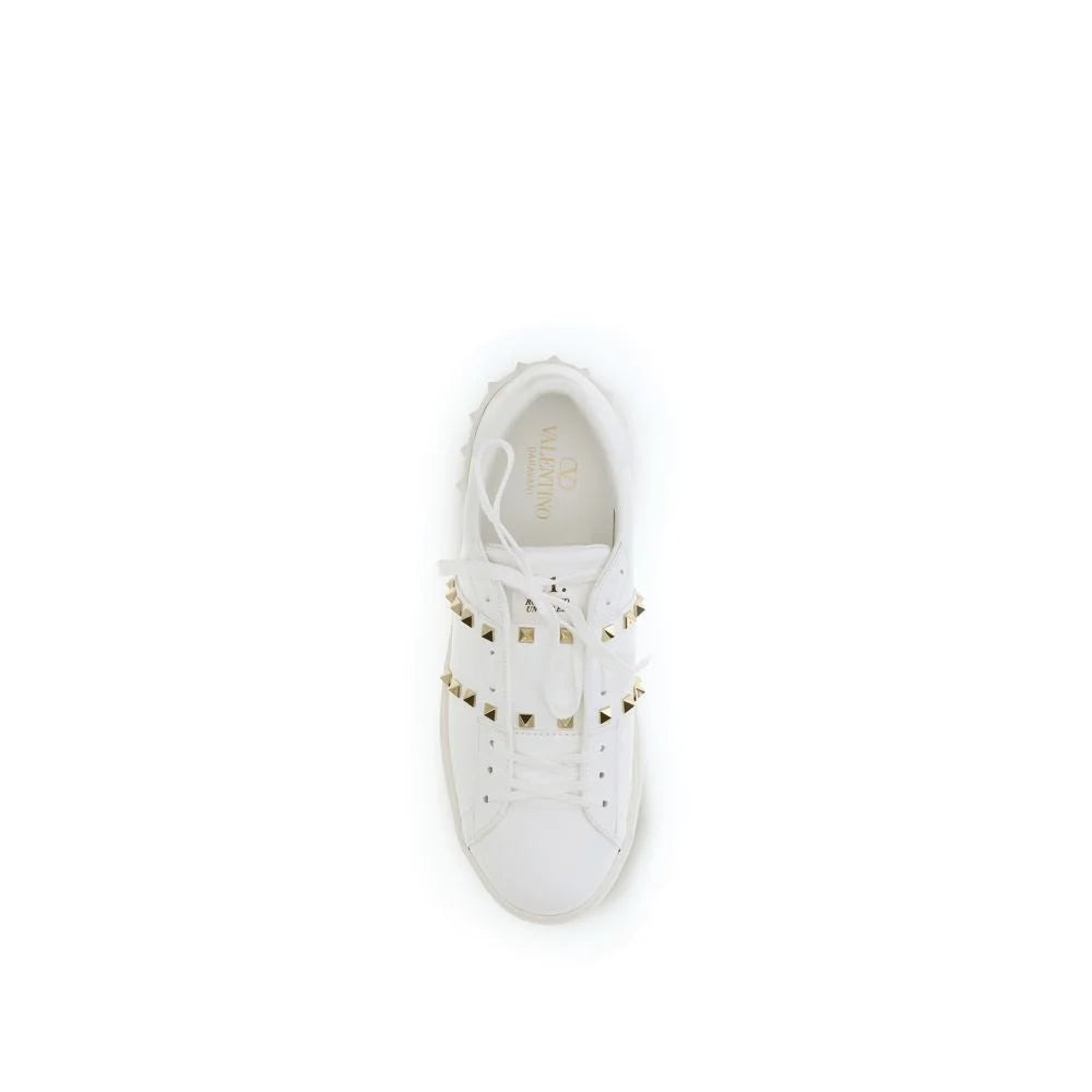 Valentino Garavani White Calf Leather Bos Taurus Low Top Sneakers