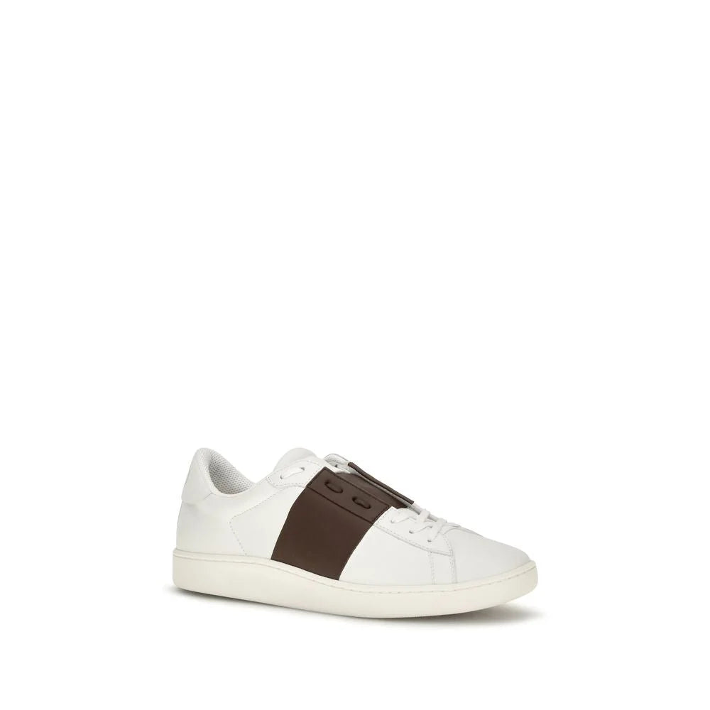 Valentino Garavani White Calf Leather Bos Taurus Low Top Sneakers