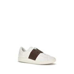 Valentino Garavani White Calf Leather Bos Taurus Low Top Sneakers