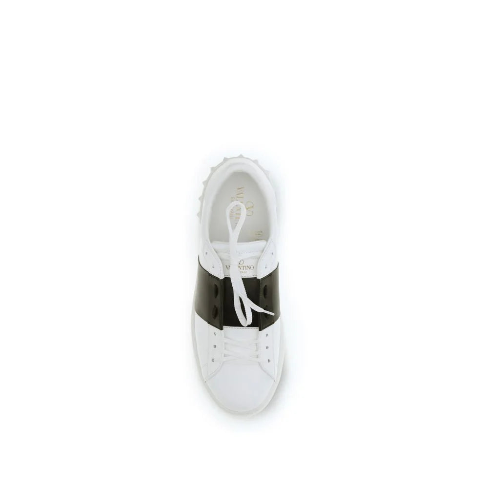 Valentino Garavani White Calf Leather Bos Taurus Low Top Sneakers - Sneakers
