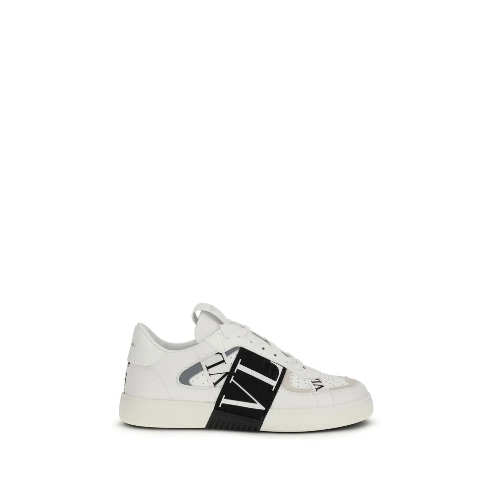 Valentino Garavani White Calf Leather Bos Taurus Low Top Sneakers - EU45/US12