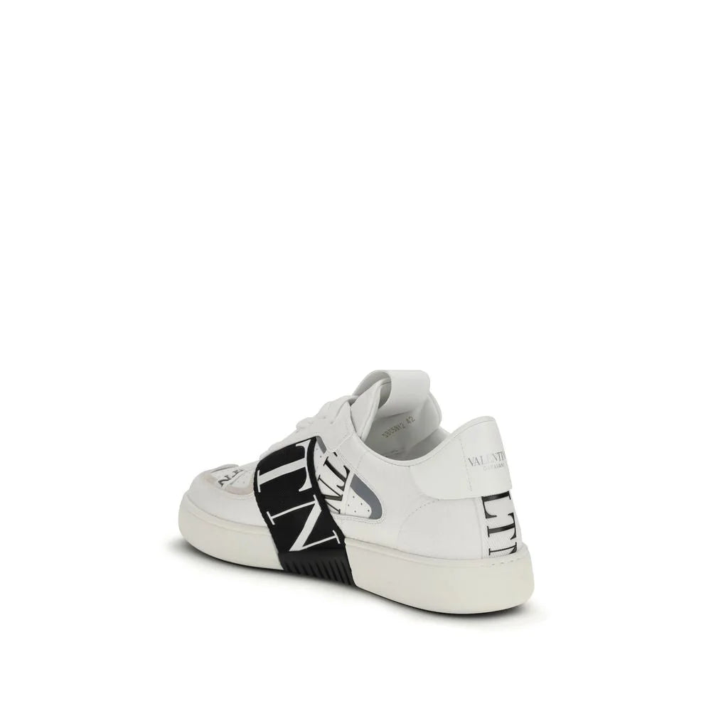 Valentino Garavani White Calf Leather Bos Taurus Low Top Sneakers - EU45/US12
