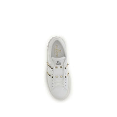 Valentino Garavani White Calf Leather Bos Taurus Platform Sneakers