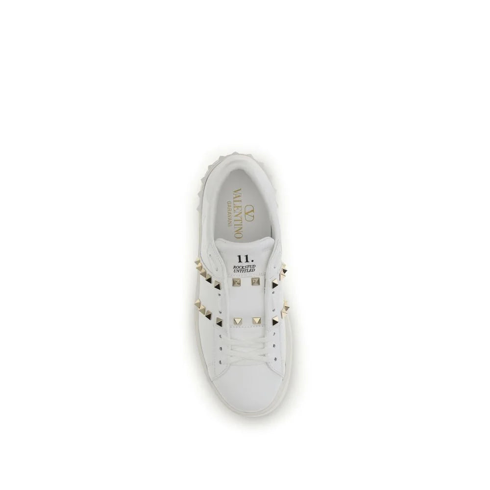 Valentino Garavani White Calf Leather Bos Taurus Platform Sneakers - EU38.5/US8.5