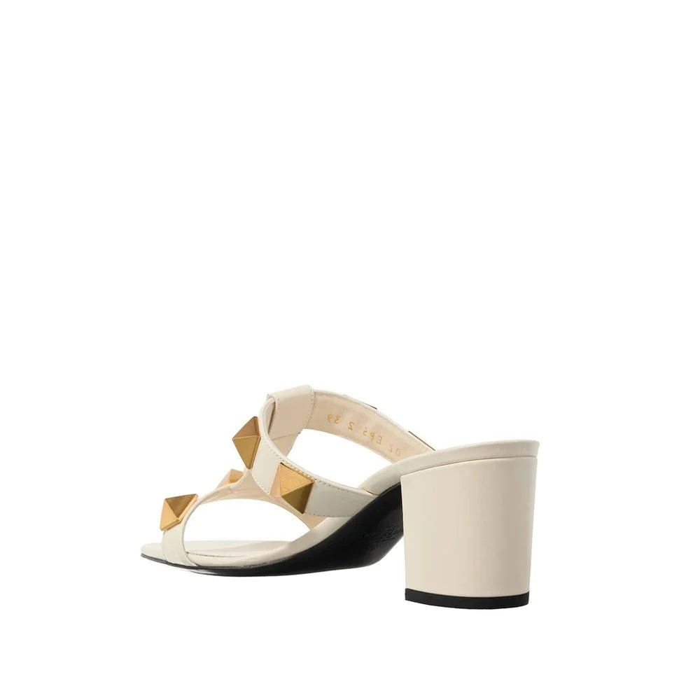 Valentino Garavani White Calfskin Platform Sandals - EU39.5/US9.5