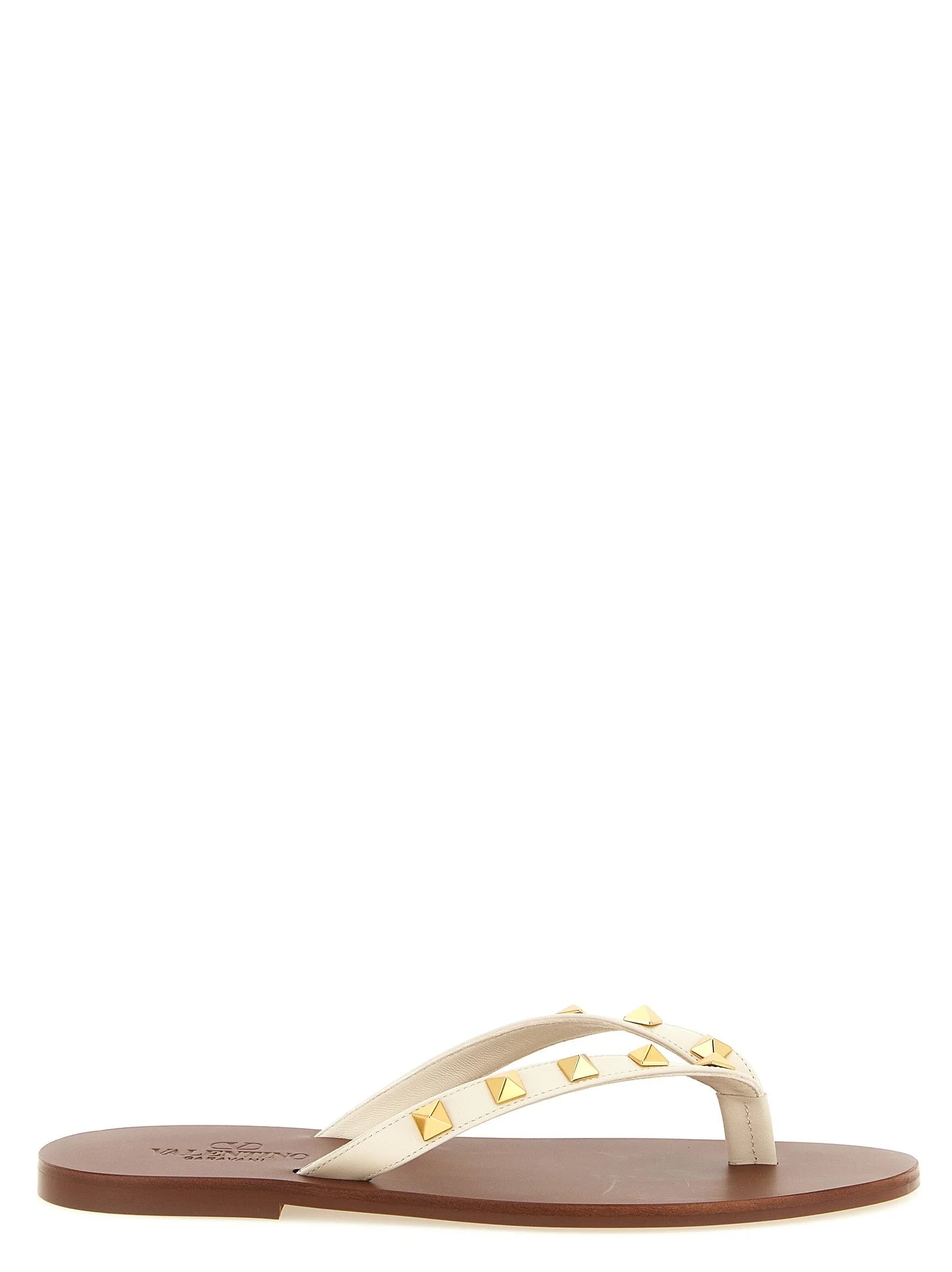 Valentino Garavani White Calfskin Slides