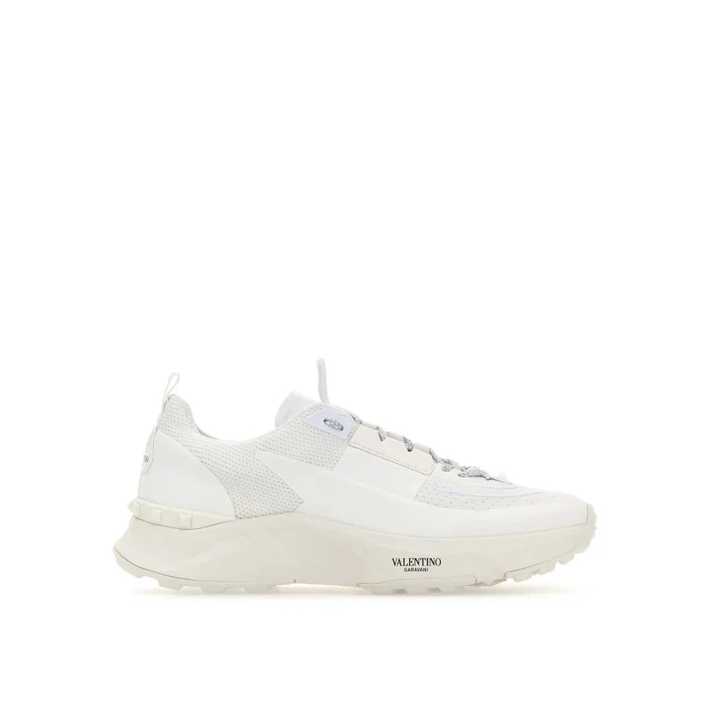 Valentino Garavani White Fabric Athletic Sneakers