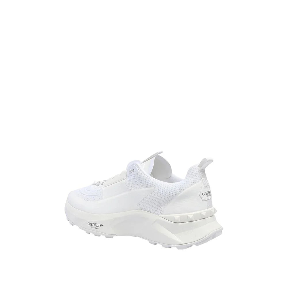 Valentino Garavani White Fabric Athletic Sneakers