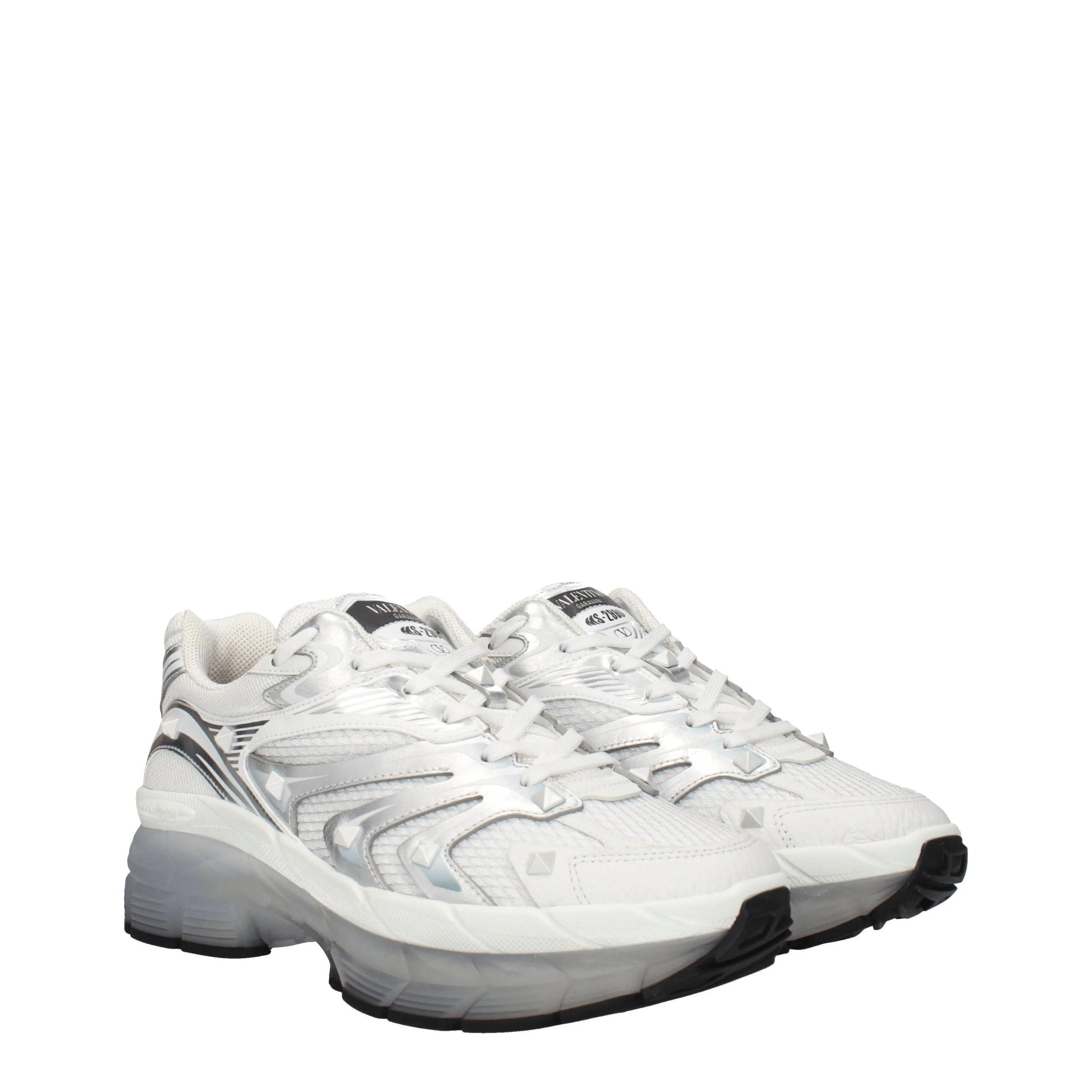 Valentino Garavani White Fabric Athletic Sneakers