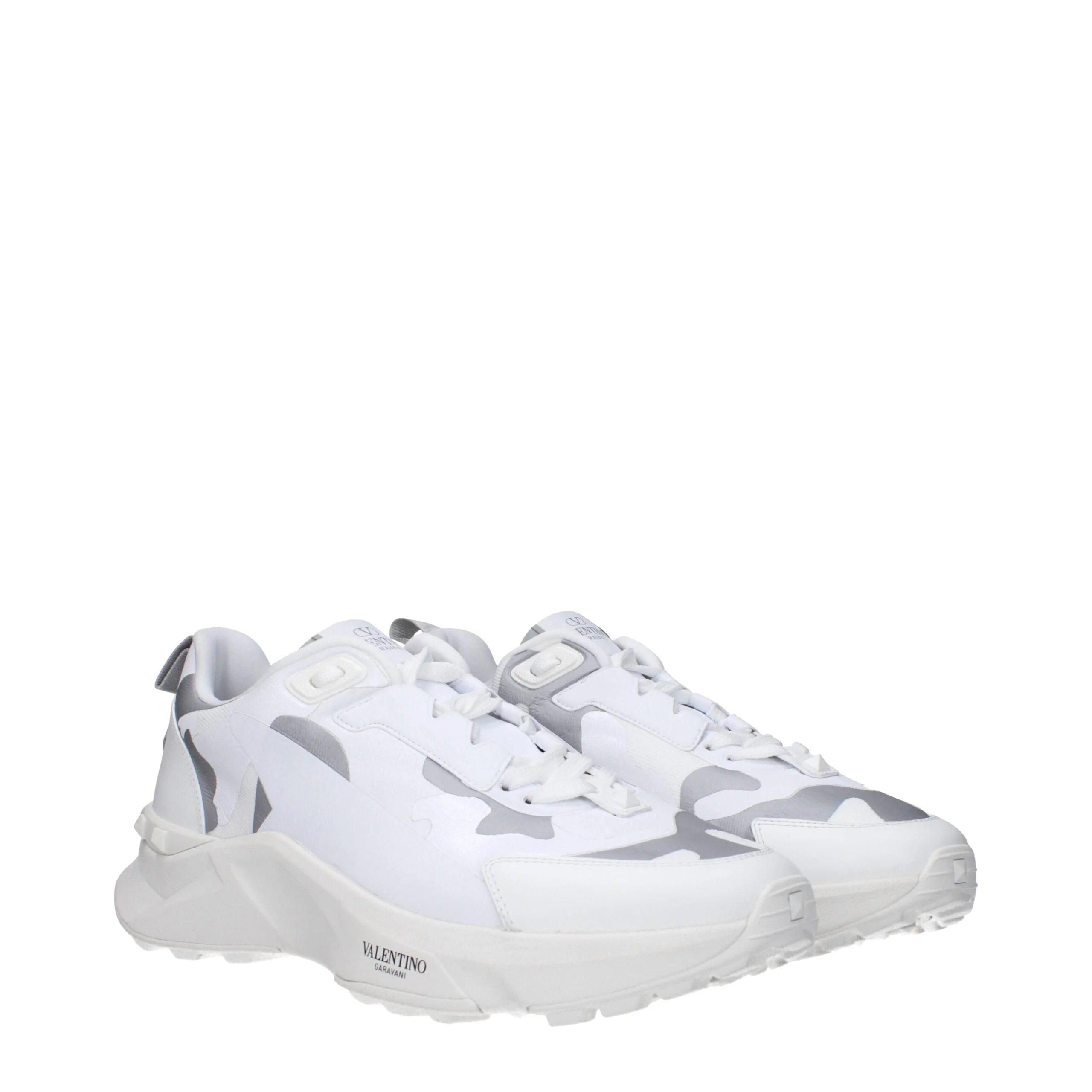 Valentino Garavani White Fabric Athletic Sneakers - EU44/US11