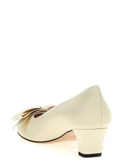 Valentino Garavani White Goatskin Mid Heel Pumps - EU40/US10