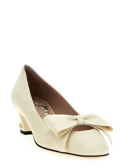 Valentino Garavani White Goatskin Mid Heel Pumps - EU40/US10
