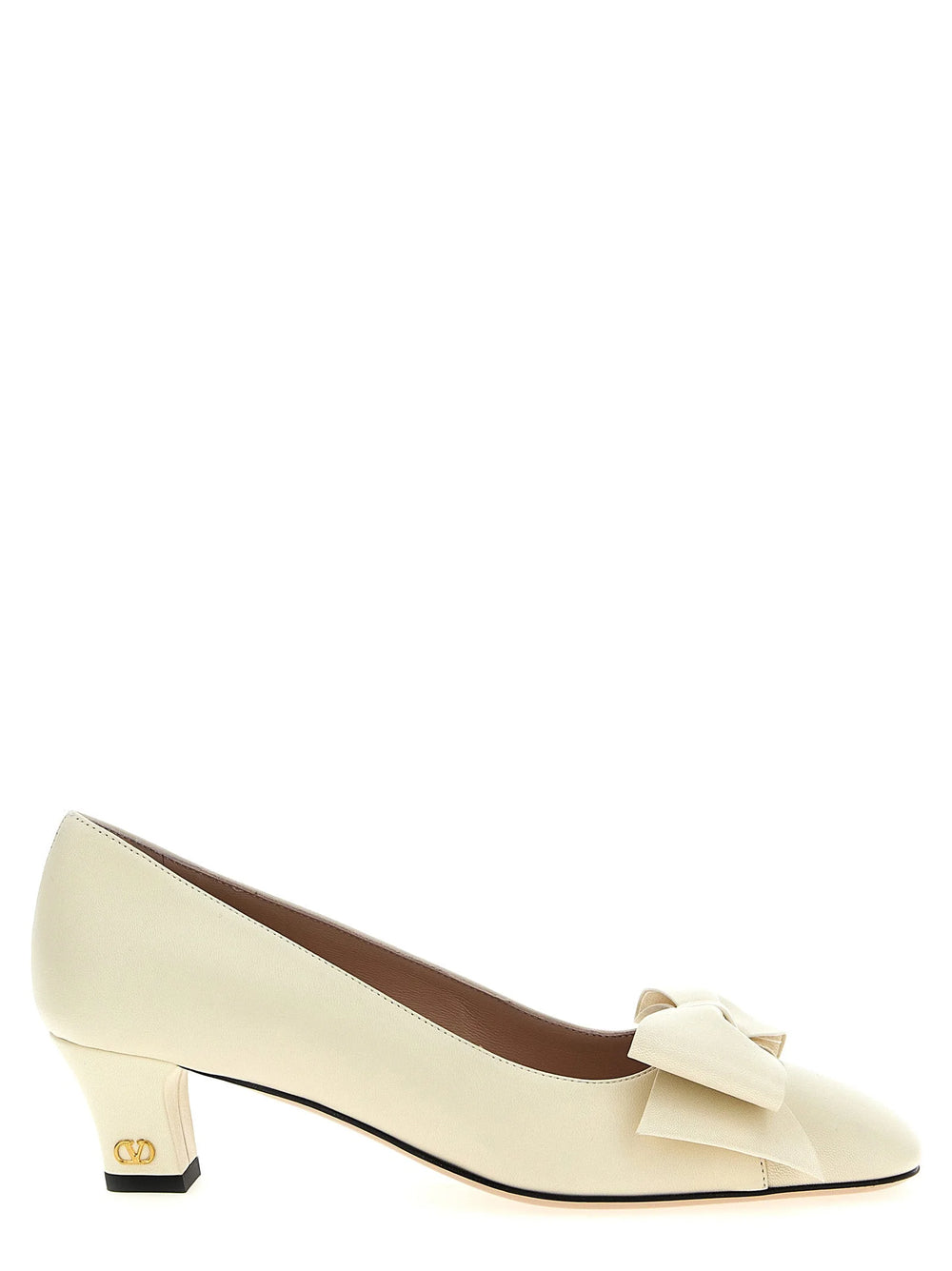 Valentino Garavani White Goatskin Mid Heel Pumps - EU40/US10