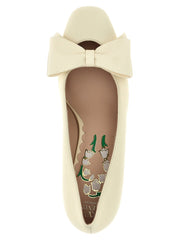 Valentino Garavani White Goatskin Mid Heel Pumps - EU40/US10
