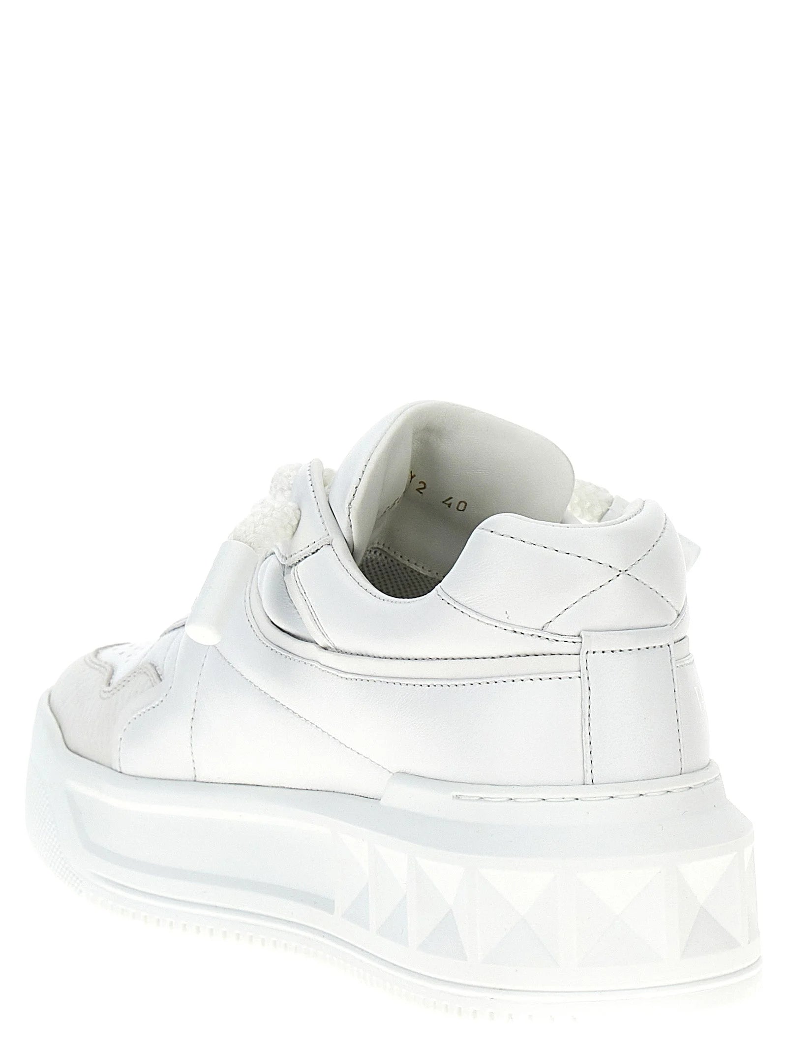 Valentino Garavani White Lamb Leather Low Top Sneakers - EU46/US13