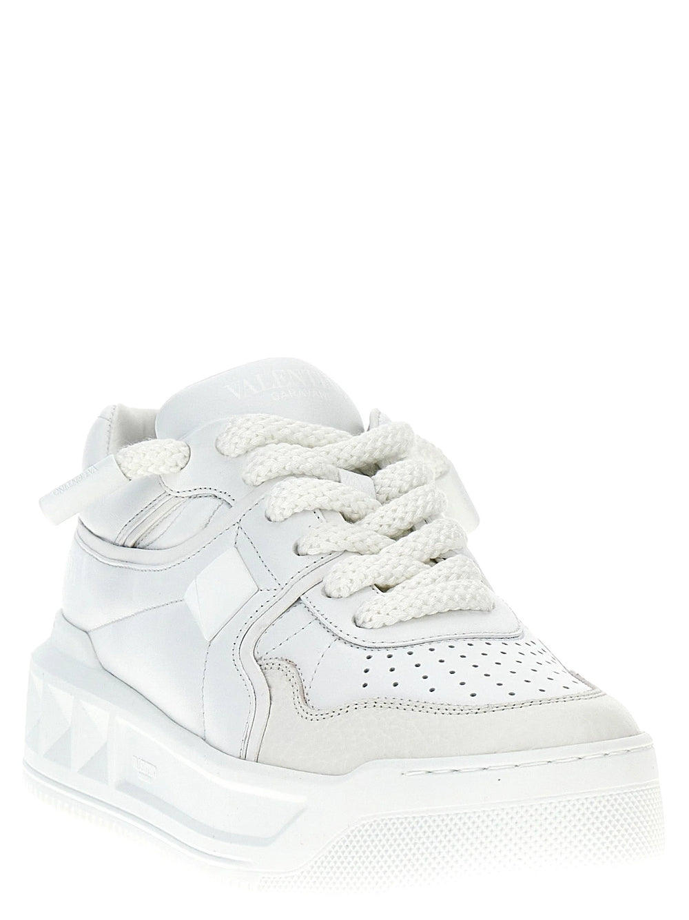 Valentino Garavani White Lamb Leather Low Top Sneakers - EU46/US13