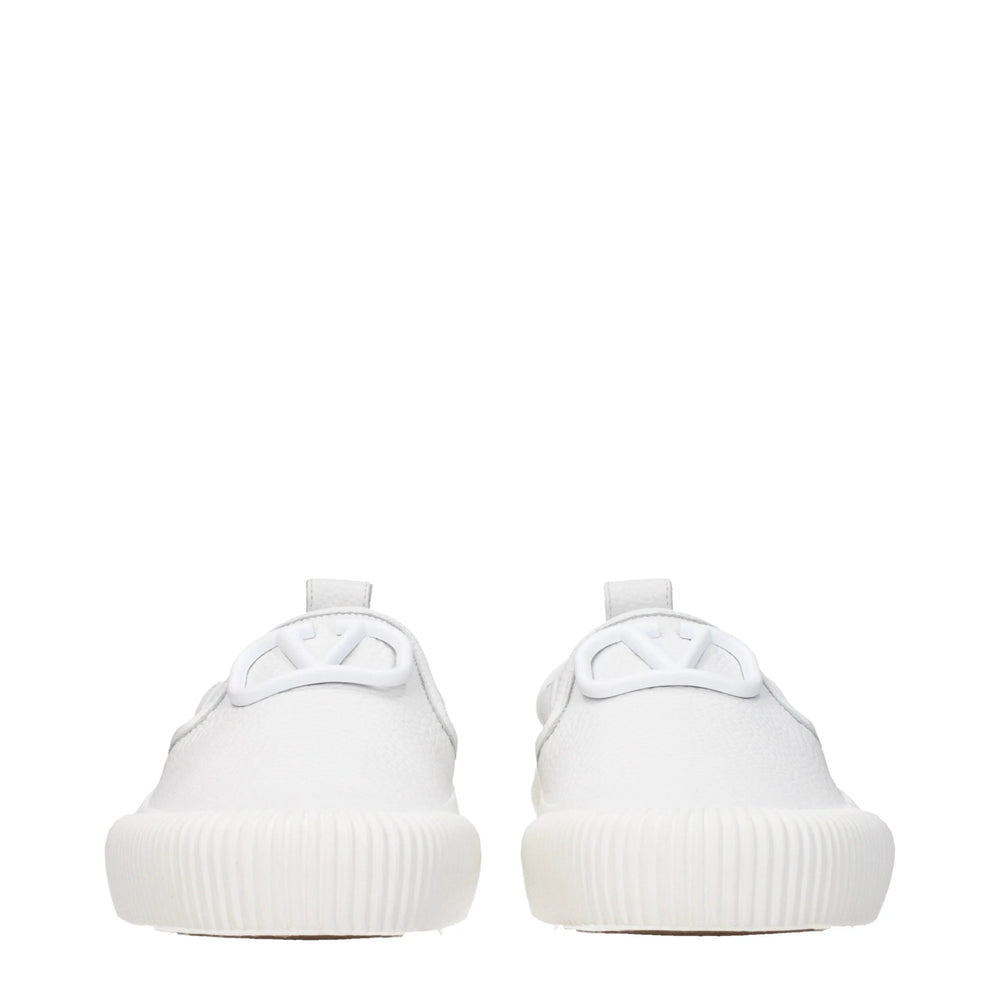 Valentino Garavani White Leather Slip-On Loafers
