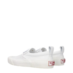 Valentino Garavani White Leather Slip-On Loafers - Flats