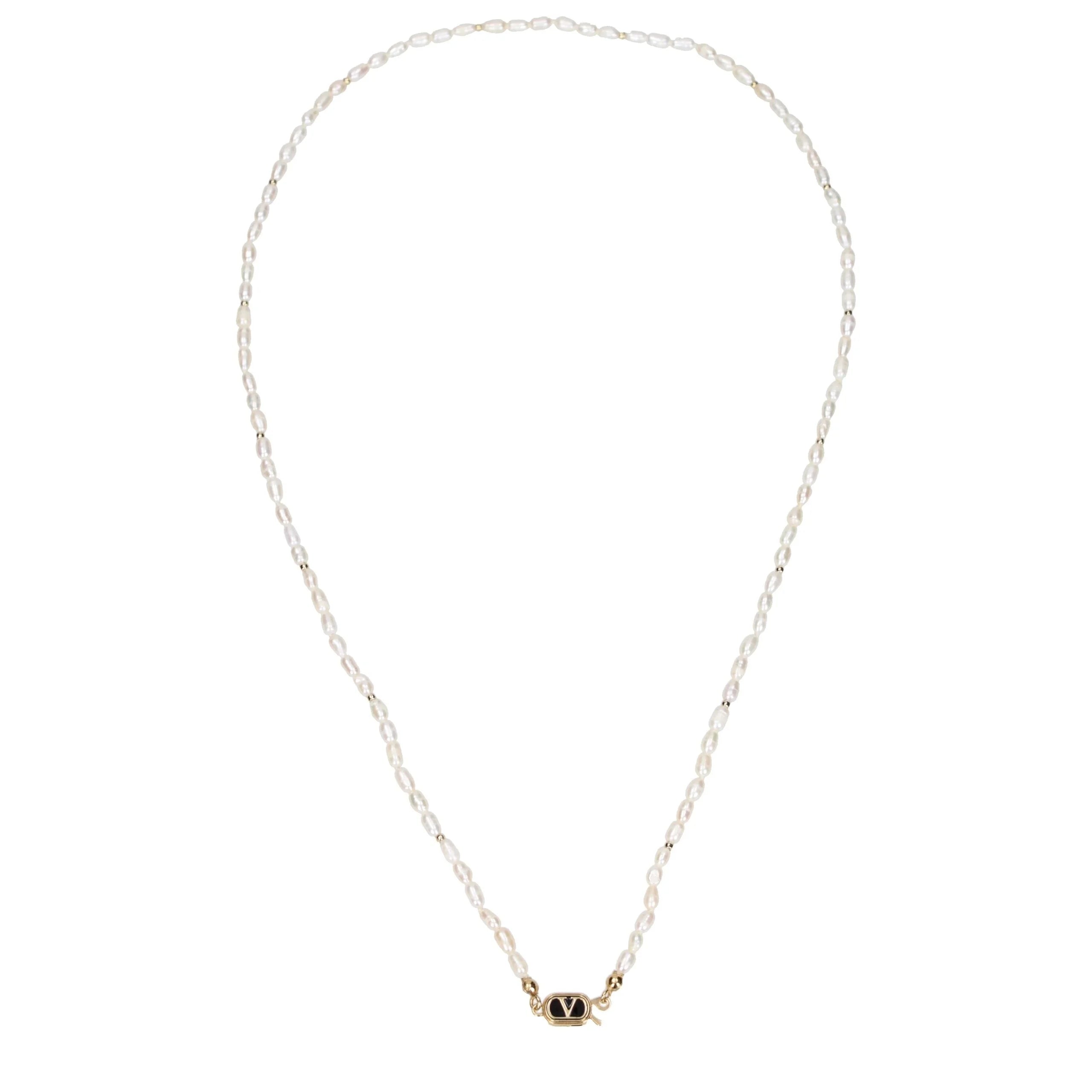 Valentino Garavani White Metal Necklace