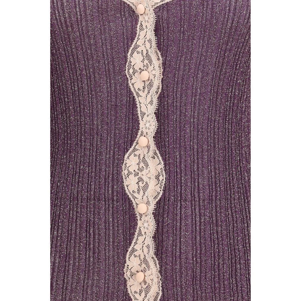 Valentino Purple Viscose Cardigan - L