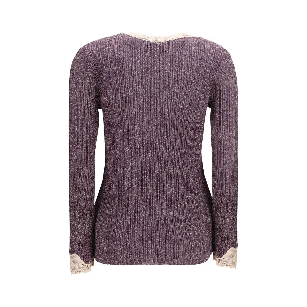Valentino Purple Viscose Cardigan - L