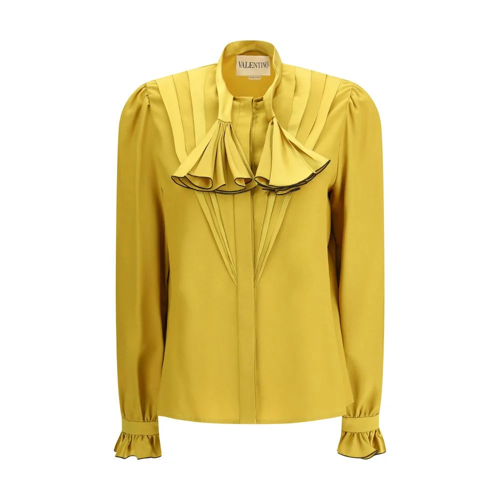 Valentino Silk Ruffle Pleated Blouse - IT42 | L - Blouses