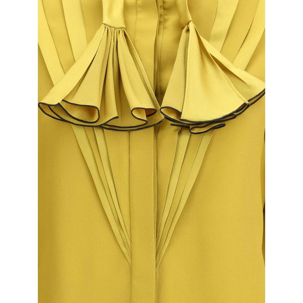 Valentino Silk Ruffle Pleated Blouse - IT42 | L - Blouses