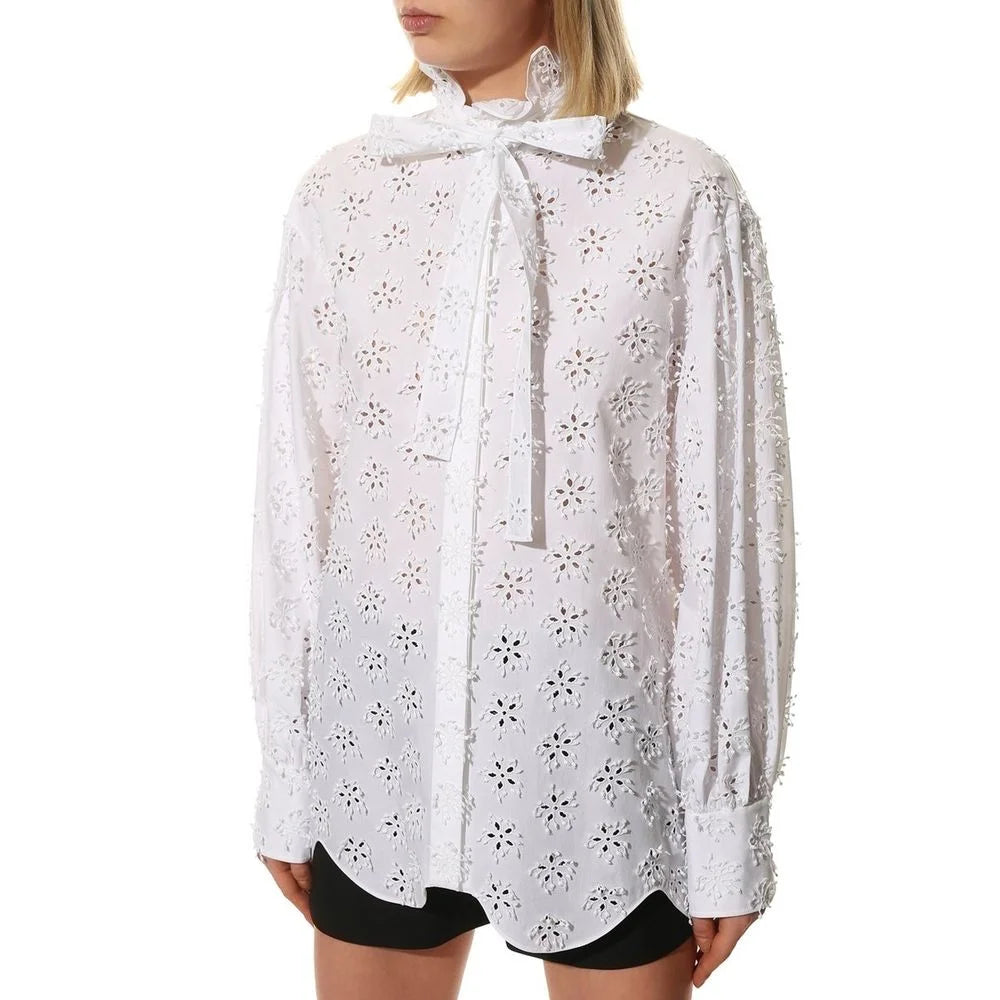 Valentino White Cotton Blouse - 40