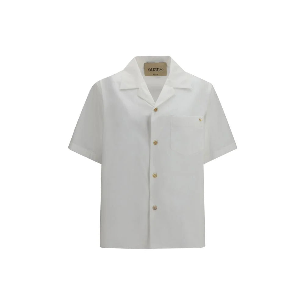 Valentino White Cotton Shortsleeve Shirt