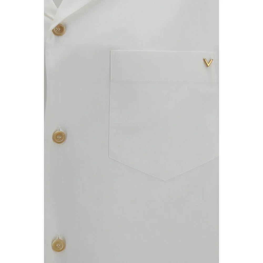 Valentino White Cotton Shortsleeve Shirt
