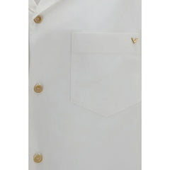 Valentino White Cotton Shortsleeve Shirt
