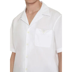 Valentino White Cotton Shortsleeve Shirt - IT50 | L