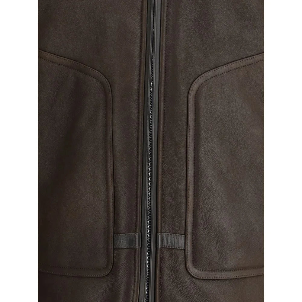 Valstar Coburn aviator Jacket in waxed suede shearling - Bomber Jackets