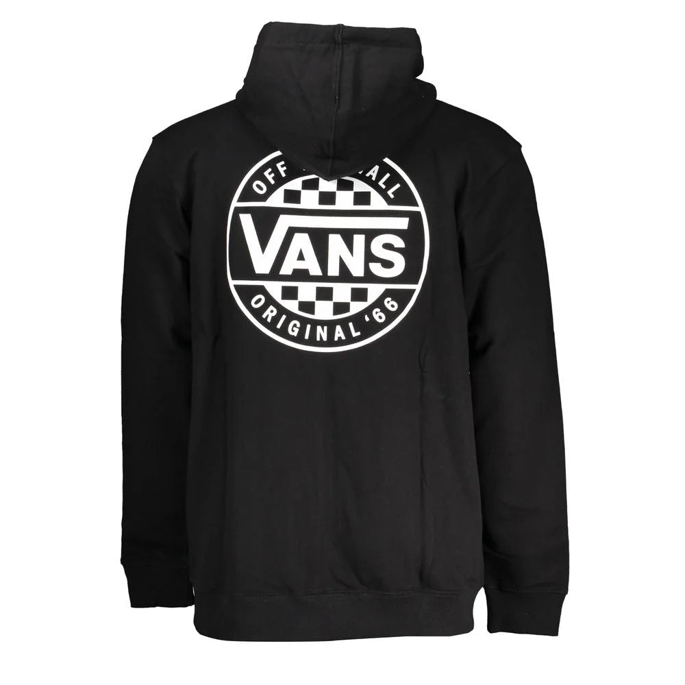 Vans Black Cotton Men Sweater with Hood and Zip Pockets - Hoodies