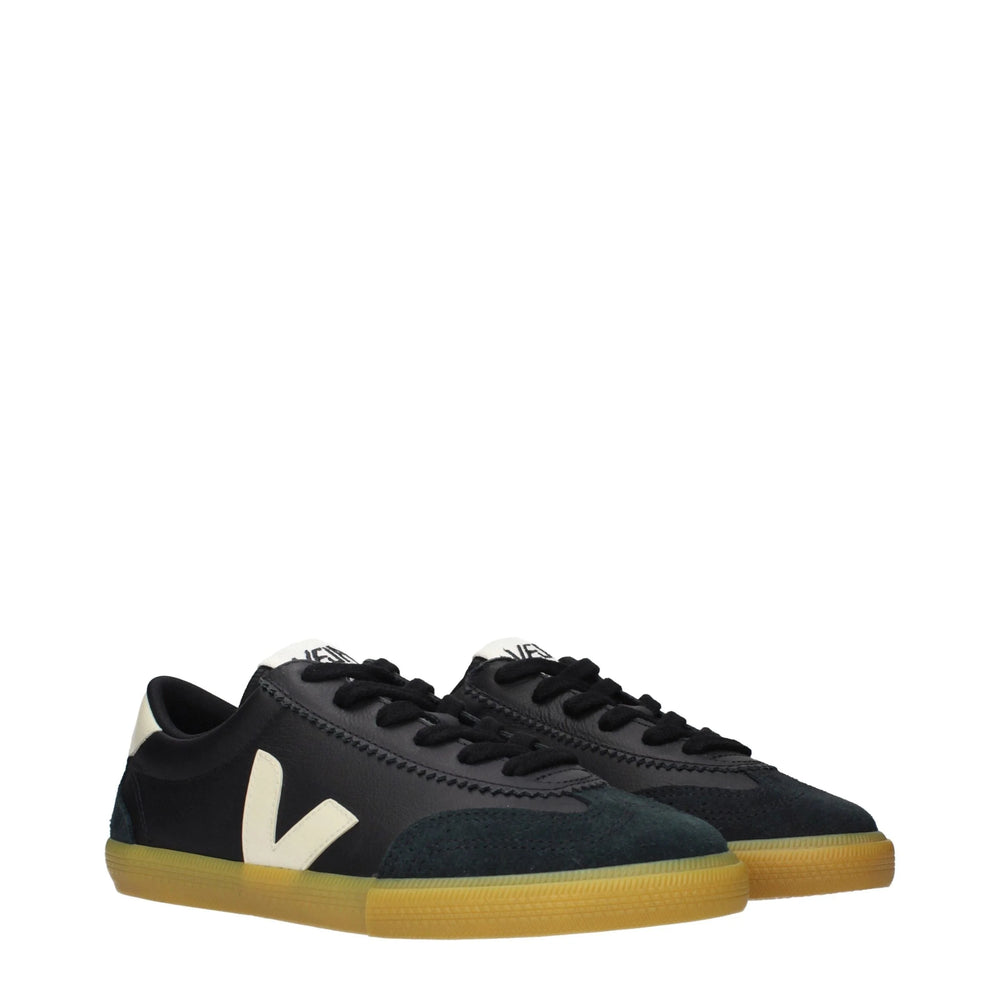 Veja Black Leather Low Top Sneakers - EU37/US7