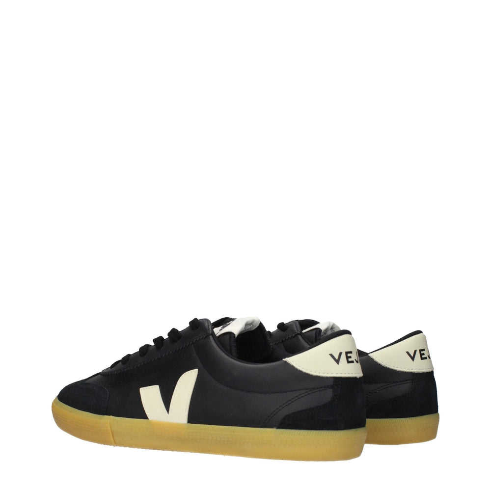 Veja Black Leather Low Top Sneakers - EU44/US11