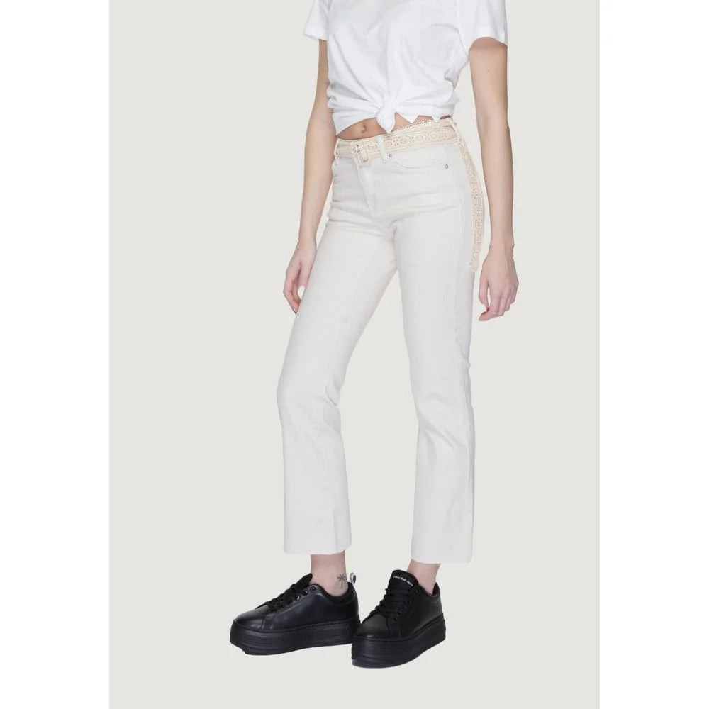 Vero Moda Beige Cotton Bootcut Jean - XL/32