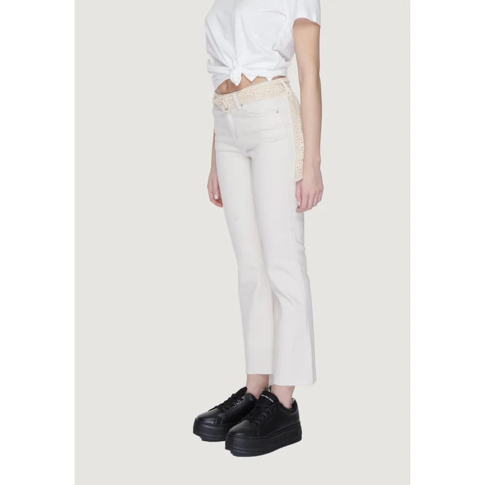 Vero Moda Beige Cotton Bootcut Jean - XL/32