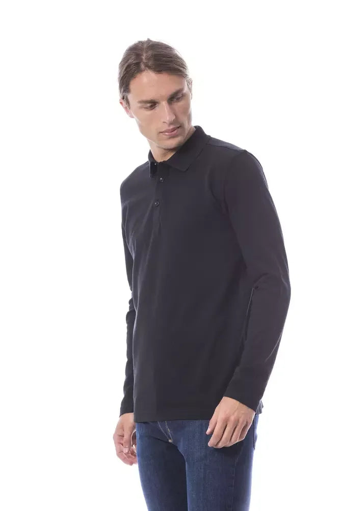 Verri Black Cotton Men Polo Shirt Long Sleeve - L - Polos