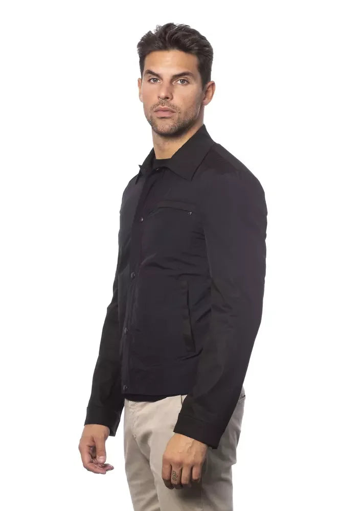 Verri Black Cotton Men’s Bomber Jacket - Bomber Jackets