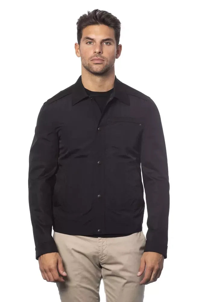Verri Black Cotton Men’s Bomber Jacket - Bomber Jackets