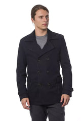 Verri Blue Cotton Men’s Blazer - Pea Coats