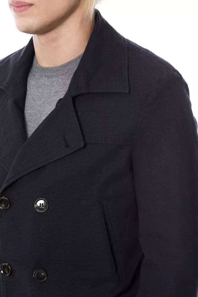 Verri Blue Cotton Men’s Blazer - Pea Coats