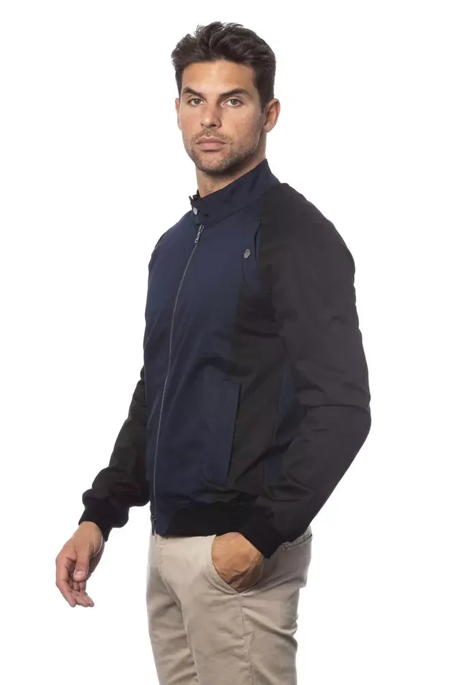 Verri Blue Cotton Men’s Bomber Jacket - Bomber Jackets